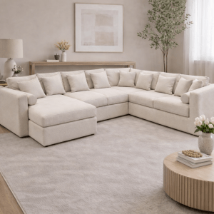 The Alex Range u shaped sofa in a modern living room
