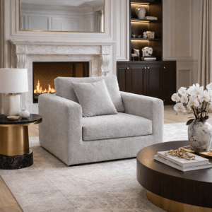 The Alex Range Arm Chair in a modern living room