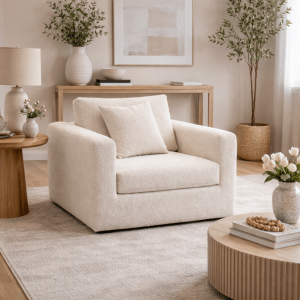 The Alex Range Arm Chair in a modern living room
