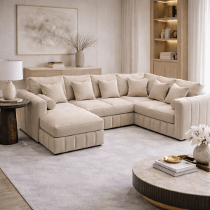 The Simms Range u shaped sofa in a modern living room
