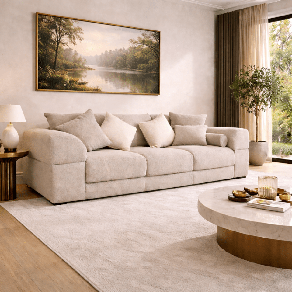 The Cloud range 3 seater in a modern living room