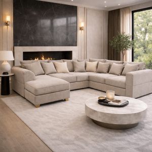 The Cloud range u shaped sofa in a modern living room