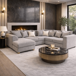 The Cloud range u shaped sofa in a modern living room